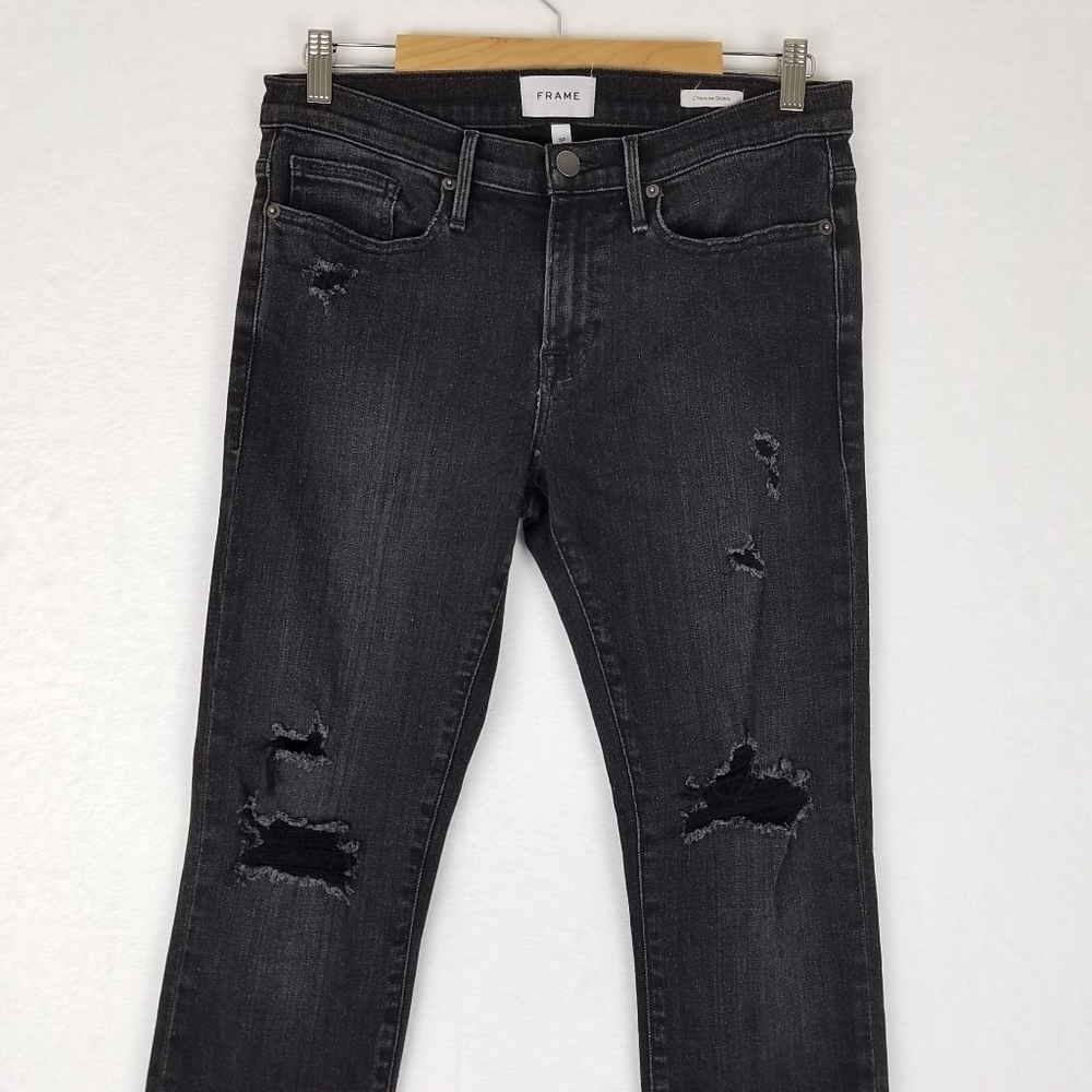 Frame L'Homme Skinny Fit Jeans In Villian Size 32 - Picture 3 of 14
